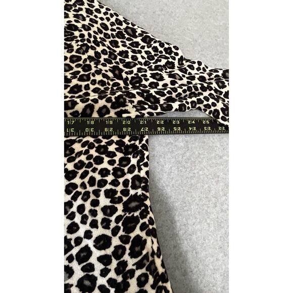 Norton Studio Womens Sweater Top Animal Print Faux Fur Cuffs Mob Wife SZ Large - Picture 8 of 9